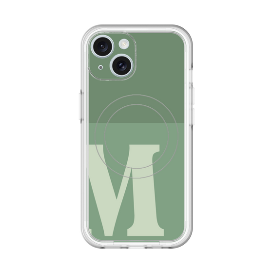 スリムプロテクションプレミアムケース with MagSafe［ オリジナル - initial two tone - M green ］