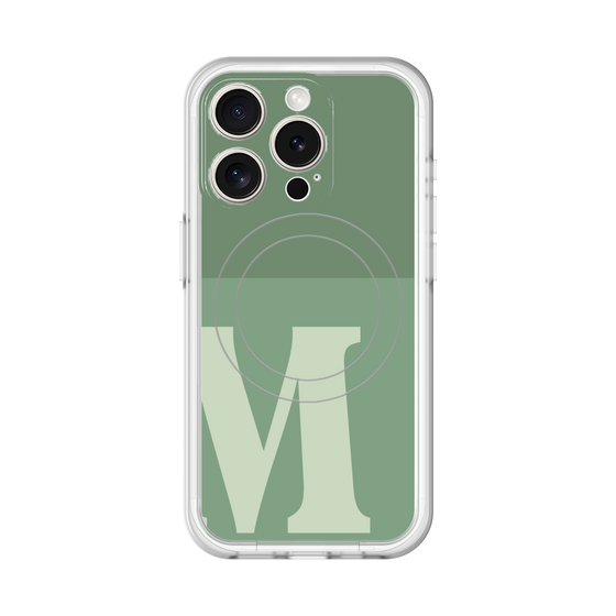 スリムプロテクションプレミアムケース with MagSafe［ オリジナル - initial two tone - M green ］