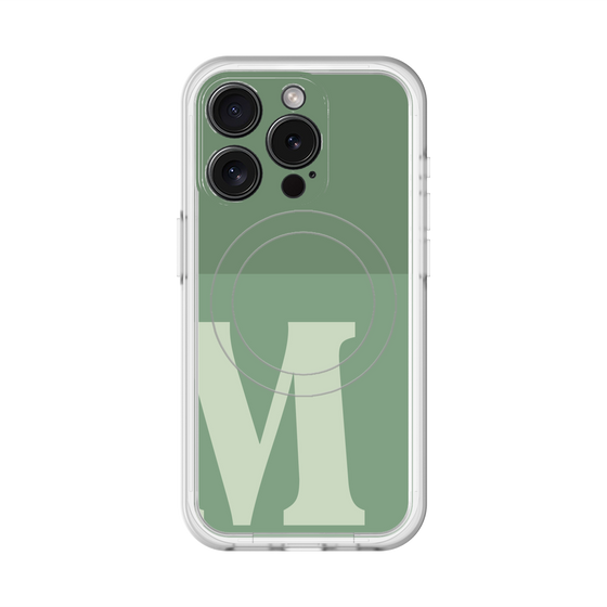 スリムプロテクションプレミアムケース with MagSafe［ オリジナル - initial two tone - M green ］