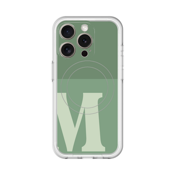スリムプロテクションプレミアムケース with MagSafe［ オリジナル - initial two tone - M green ］