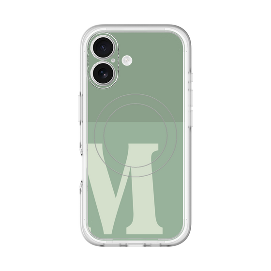 スリムプロテクションプレミアムケース with MagSafe［ オリジナル - initial two tone - M green ］