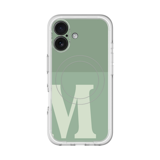スリムプロテクションプレミアムケース with MagSafe［ オリジナル - initial two tone - M green ］