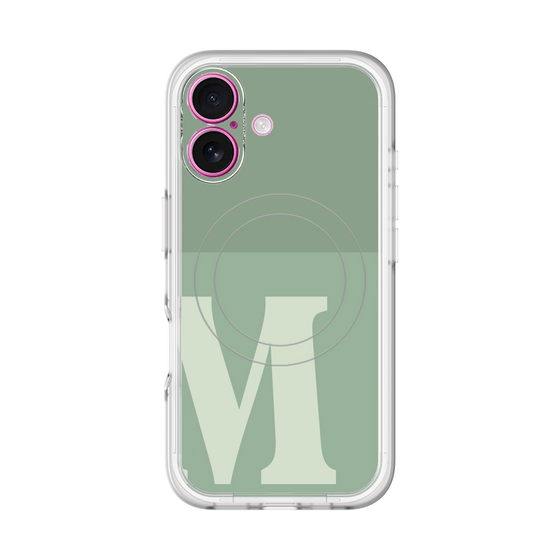 スリムプロテクションプレミアムケース with MagSafe［ オリジナル - initial two tone - M green ］