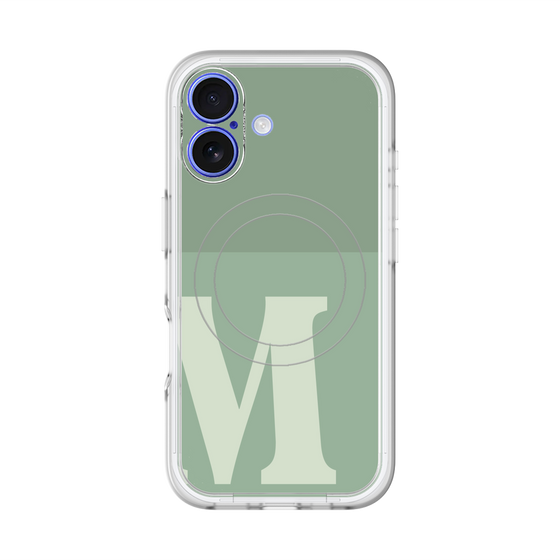 スリムプロテクションプレミアムケース with MagSafe［ オリジナル - initial two tone - M green ］