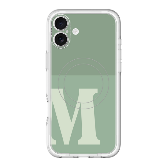 スリムプロテクションプレミアムケース with MagSafe［ オリジナル - initial two tone - M green ］