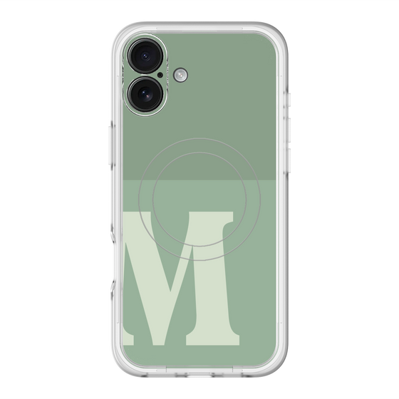 スリムプロテクションプレミアムケース with MagSafe［ オリジナル - initial two tone - M green ］