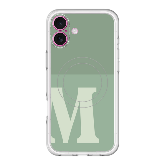 スリムプロテクションプレミアムケース with MagSafe［ オリジナル - initial two tone - M green ］