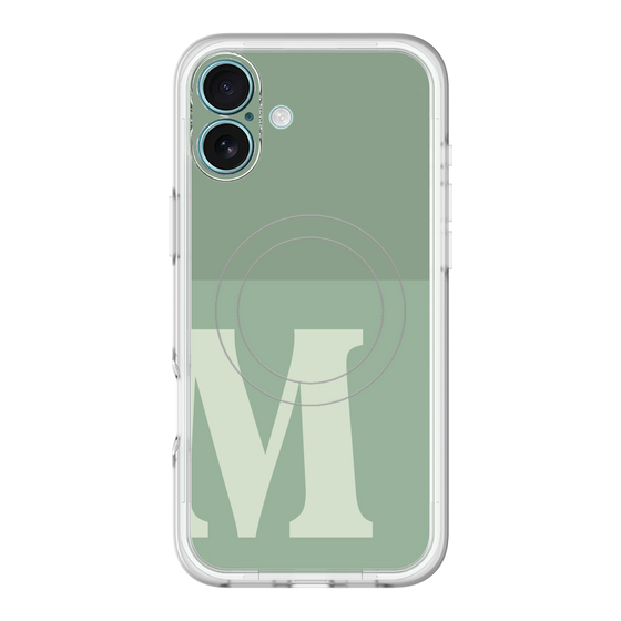 スリムプロテクションプレミアムケース with MagSafe［ オリジナル - initial two tone - M green ］