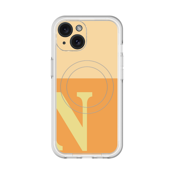 スリムプロテクションプレミアムケース with MagSafe［ オリジナル - initial two tone - N orange ］