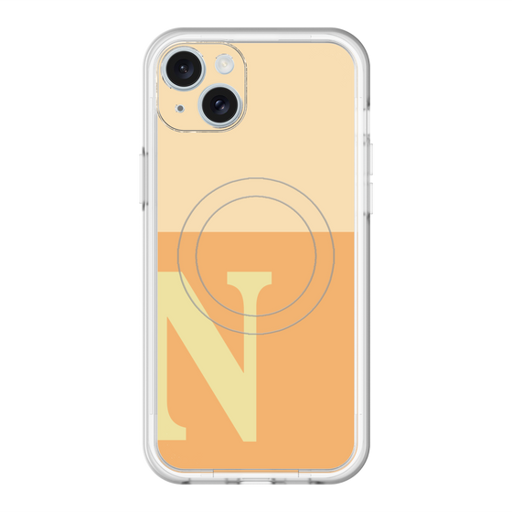 スリムプロテクションプレミアムケース with MagSafe［ オリジナル - initial two tone - N orange ］