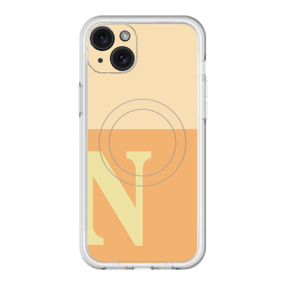 スリムプロテクションプレミアムケース with MagSafe［ オリジナル - initial two tone - N orange ］