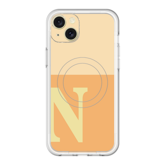 スリムプロテクションプレミアムケース with MagSafe［ オリジナル - initial two tone - N orange ］