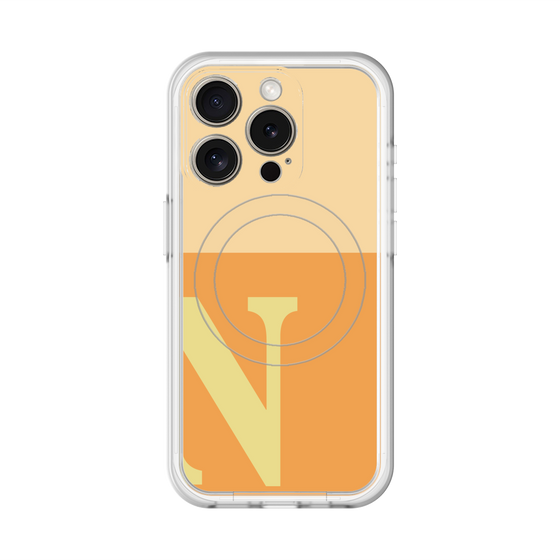 スリムプロテクションプレミアムケース with MagSafe［ オリジナル - initial two tone - N orange ］