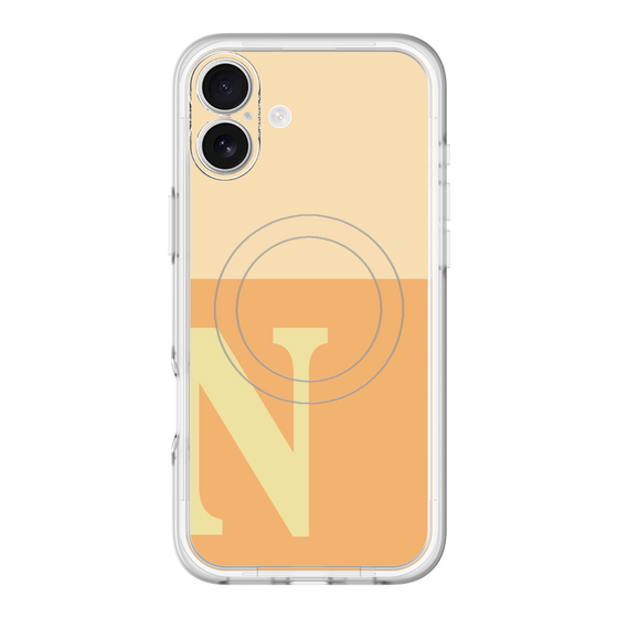 スリムプロテクションプレミアムケース with MagSafe［ オリジナル - initial two tone - N orange ］