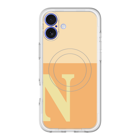 スリムプロテクションプレミアムケース with MagSafe［ オリジナル - initial two tone - N orange ］