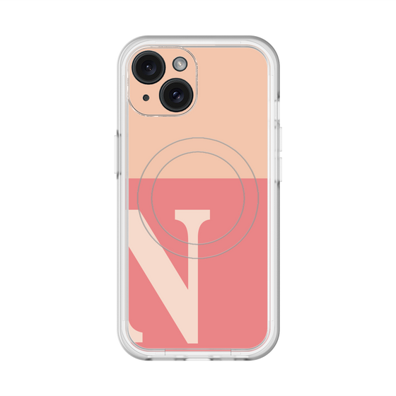 スリムプロテクションプレミアムケース with MagSafe［ オリジナル - initial two tone - N pink ］