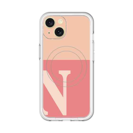 スリムプロテクションプレミアムケース with MagSafe［ オリジナル - initial two tone - N pink ］
