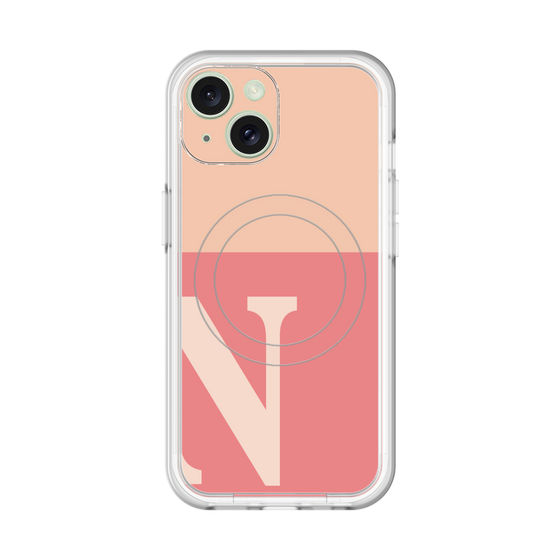 スリムプロテクションプレミアムケース with MagSafe［ オリジナル - initial two tone - N pink ］