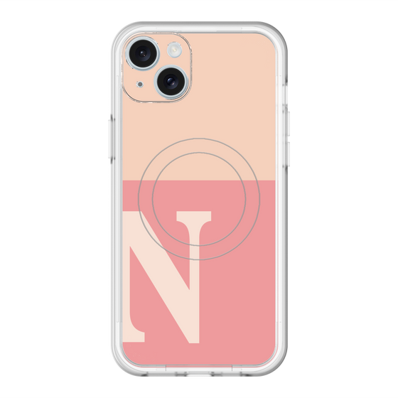 スリムプロテクションプレミアムケース with MagSafe［ オリジナル - initial two tone - N pink ］