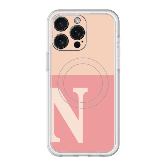 スリムプロテクションプレミアムケース with MagSafe［ オリジナル - initial two tone - N pink ］