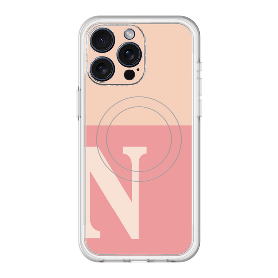 スリムプロテクションプレミアムケース with MagSafe［ オリジナル - initial two tone - N pink ］