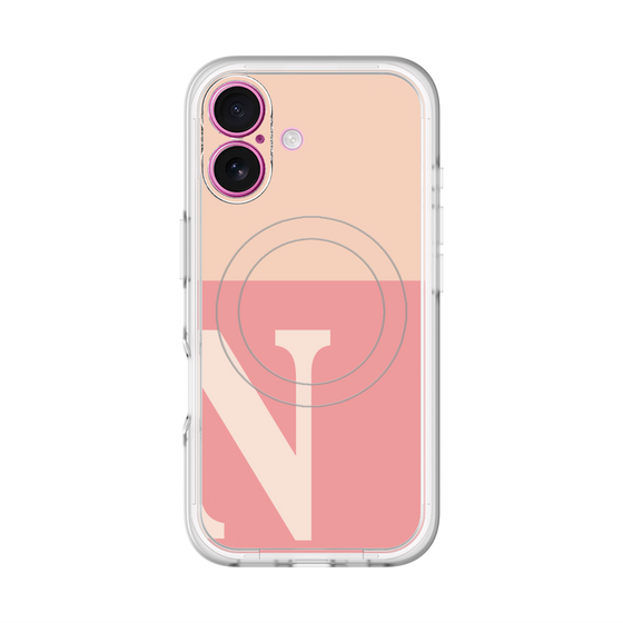 スリムプロテクションプレミアムケース with MagSafe［ オリジナル - initial two tone - N pink ］