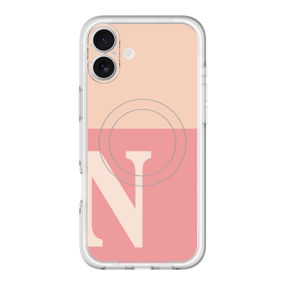 スリムプロテクションプレミアムケース with MagSafe［ オリジナル - initial two tone - N pink ］