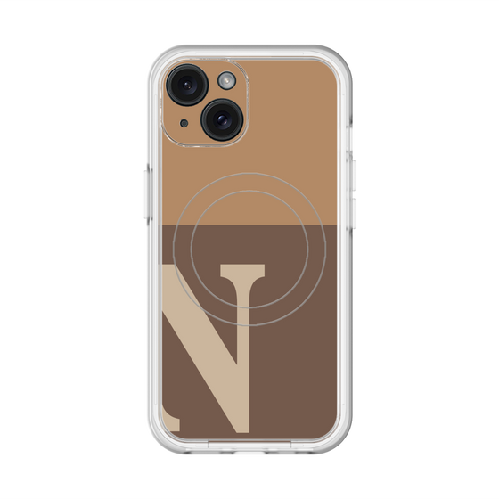 スリムプロテクションプレミアムケース with MagSafe［ オリジナル - initial two tone - N brown ］