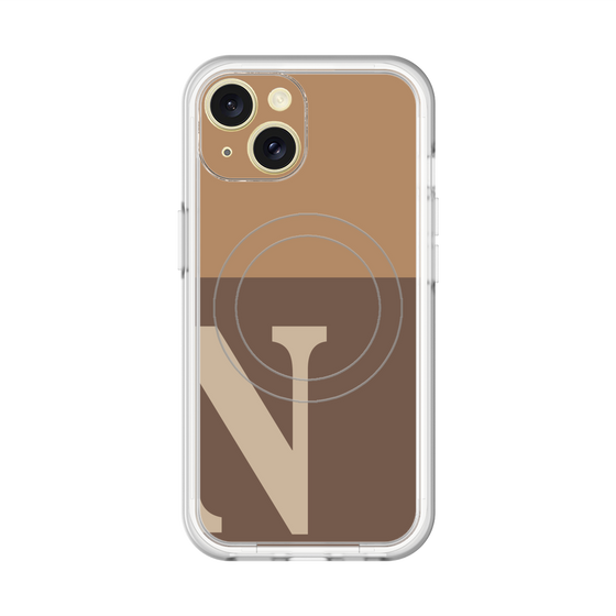 スリムプロテクションプレミアムケース with MagSafe［ オリジナル - initial two tone - N brown ］