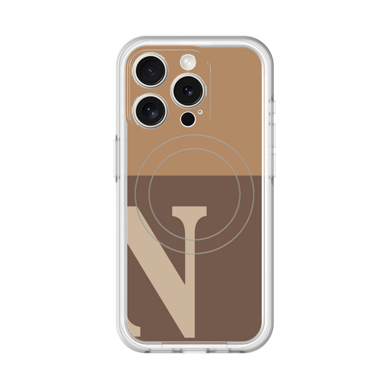 スリムプロテクションプレミアムケース with MagSafe［ オリジナル - initial two tone - N brown ］