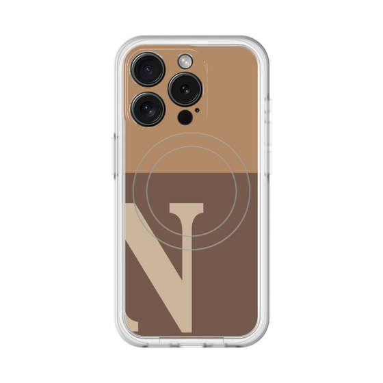 スリムプロテクションプレミアムケース with MagSafe［ オリジナル - initial two tone - N brown ］