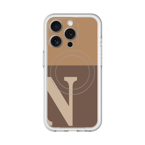 スリムプロテクションプレミアムケース with MagSafe［ オリジナル - initial two tone - N brown ］