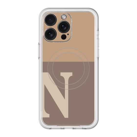 スリムプロテクションプレミアムケース with MagSafe［ オリジナル - initial two tone - N brown ］