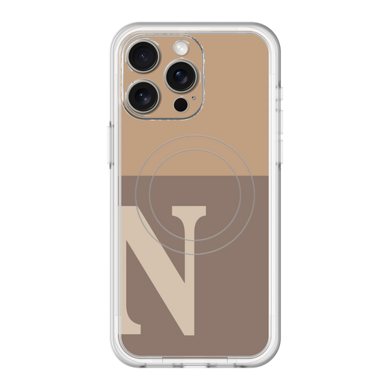 スリムプロテクションプレミアムケース with MagSafe［ オリジナル - initial two tone - N brown ］