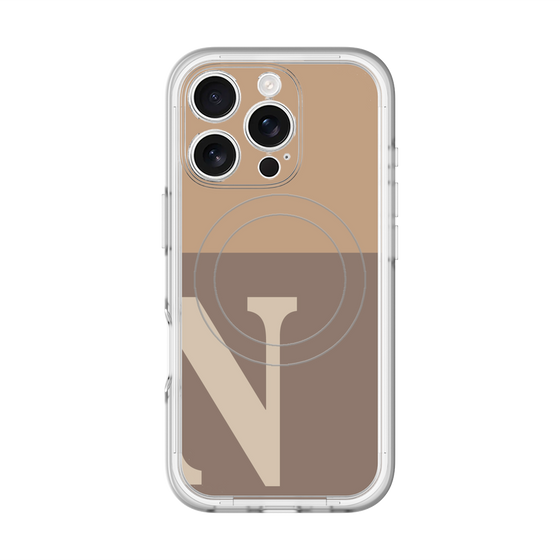 スリムプロテクションプレミアムケース with MagSafe［ オリジナル - initial two tone - N brown ］