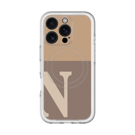 スリムプロテクションプレミアムケース with MagSafe［ オリジナル - initial two tone - N brown ］