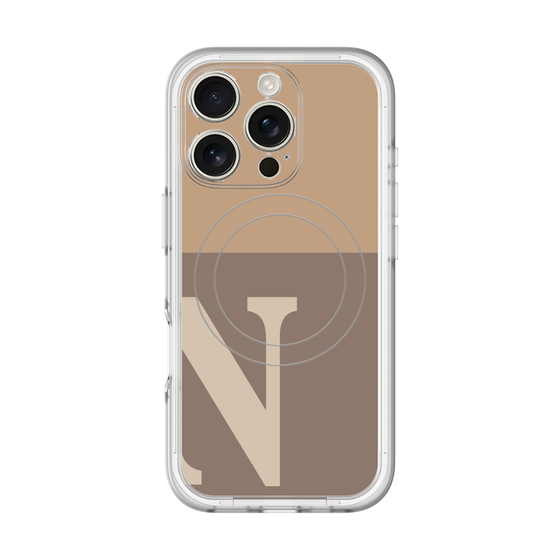 スリムプロテクションプレミアムケース with MagSafe［ オリジナル - initial two tone - N brown ］