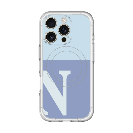スリムプロテクションプレミアムケース with MagSafe［ オリジナル - initial two tone - N blue ］