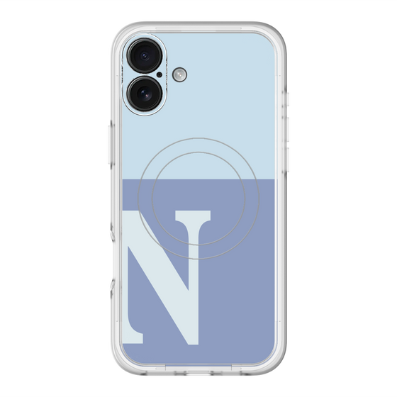 スリムプロテクションプレミアムケース with MagSafe［ オリジナル - initial two tone - N blue ］
