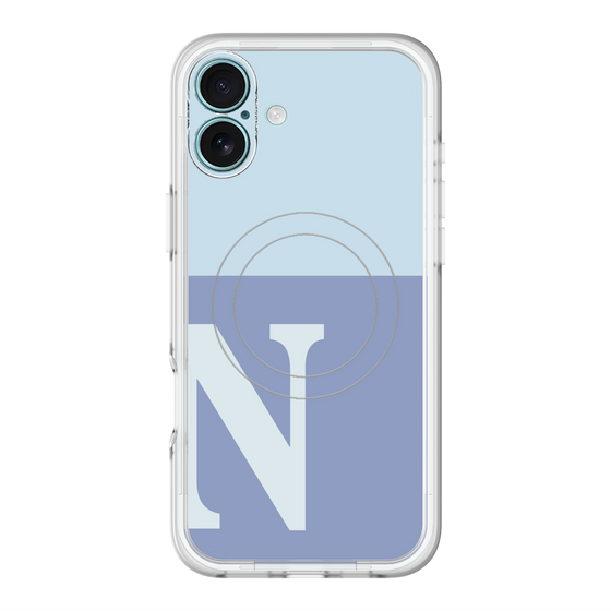 スリムプロテクションプレミアムケース with MagSafe［ オリジナル - initial two tone - N blue ］