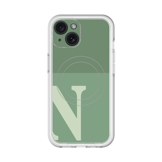 スリムプロテクションプレミアムケース with MagSafe［ オリジナル - initial two tone - N green ］