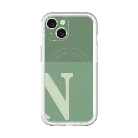 スリムプロテクションプレミアムケース with MagSafe［ オリジナル - initial two tone - N green ］