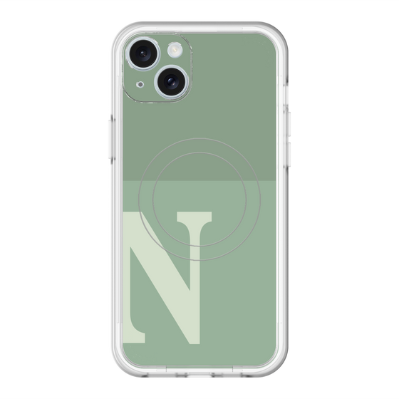 スリムプロテクションプレミアムケース with MagSafe［ オリジナル - initial two tone - N green ］