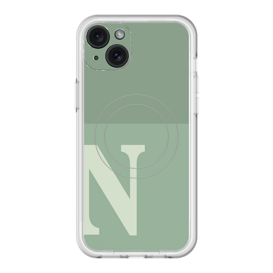 スリムプロテクションプレミアムケース with MagSafe［ オリジナル - initial two tone - N green ］
