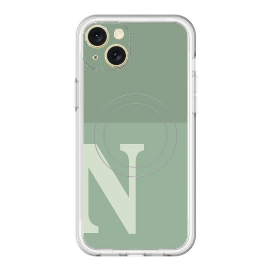 スリムプロテクションプレミアムケース with MagSafe［ オリジナル - initial two tone - N green ］