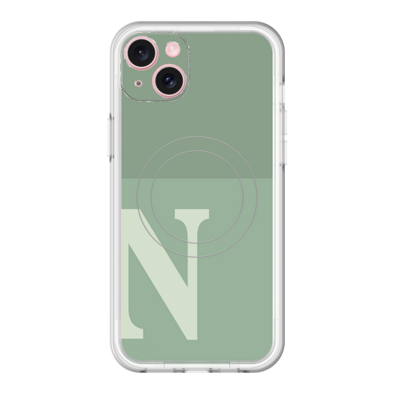 スリムプロテクションプレミアムケース with MagSafe［ オリジナル - initial two tone - N green ］