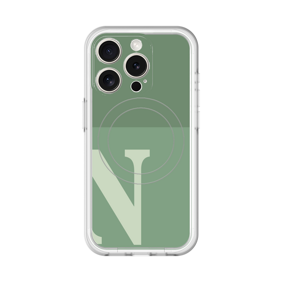 スリムプロテクションプレミアムケース with MagSafe［ オリジナル - initial two tone - N green ］