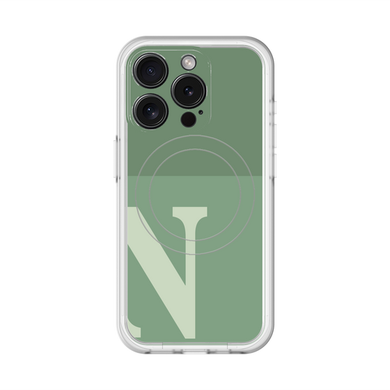 スリムプロテクションプレミアムケース with MagSafe［ オリジナル - initial two tone - N green ］
