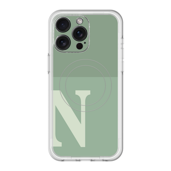 スリムプロテクションプレミアムケース with MagSafe［ オリジナル - initial two tone - N green ］