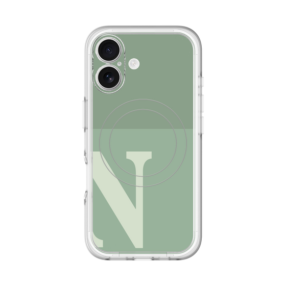 スリムプロテクションプレミアムケース with MagSafe［ オリジナル - initial two tone - N green ］